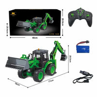 Huina 1579 RC Green Backhoe Loader Rockabeez Gifts and Toys