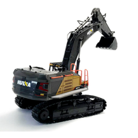 
              Huina grey and yellow RC excavator side
            