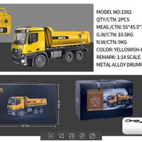 Huina Heavy Duty metal Dump truck 1582 RC & x2 battery Rockabeez Gifts and Toys