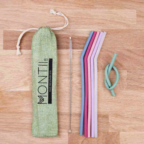 MontiiCo Silicone Straw Set- Fruity Pop Rockabeez Gifts and Toys