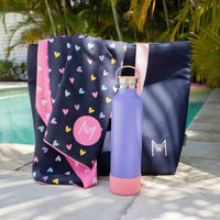 Rockabeez Gifts & Toys Montiico Beach Towel and Bag Set- Hearts MontiiCo