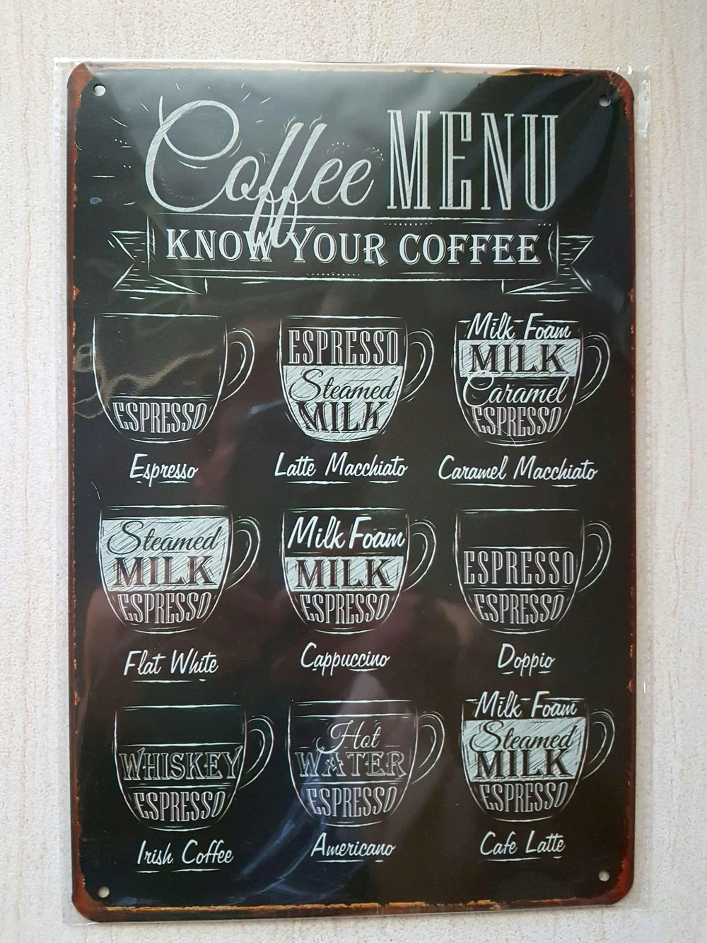Novelty Coffee Menu Sign Rockabeez Gifts and Toys