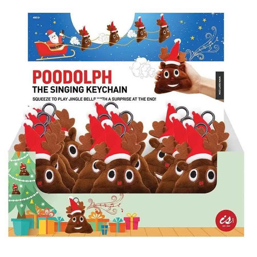 Rockabeez Gifts & Toys Poodolph The Singing 'Santa Poo' Keychain Is Gift